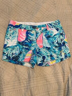 Lilly Pulitzer The Callahan Short Sparkling Blue Hey Bay Bay Print